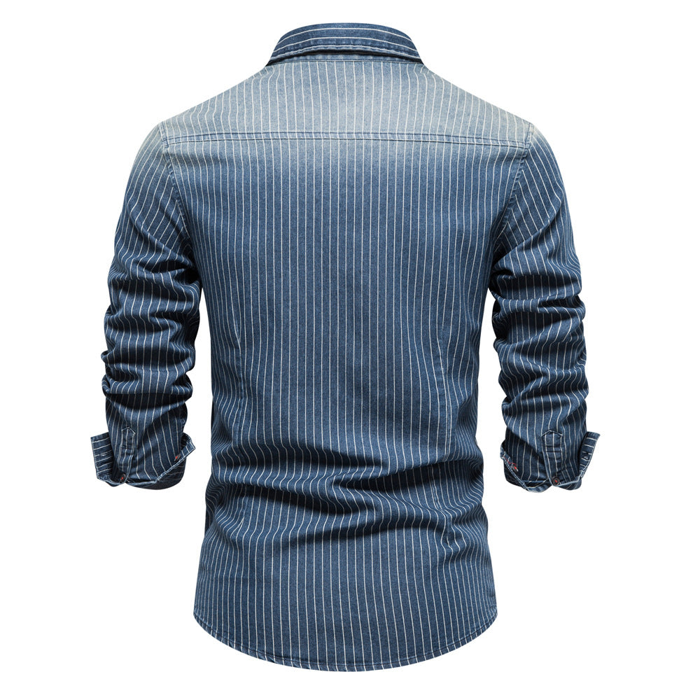Chemise homme rayée à poches