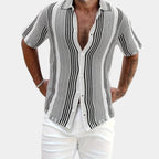 Chemise homme col ouvert boutonnée