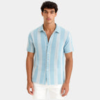 Chemise homme col ouvert boutonnée