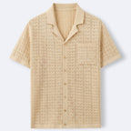 Chemise homme texturée à manches courtes