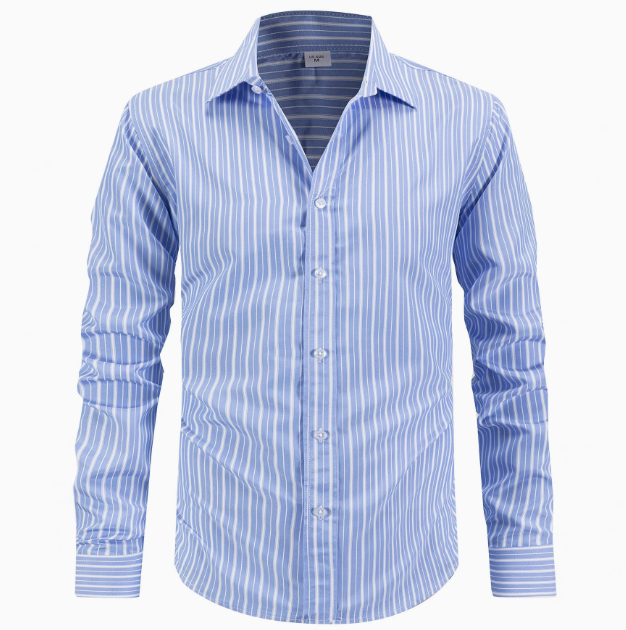 Chemise homme rayée manches longues