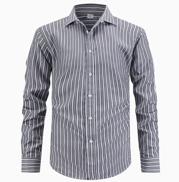 Chemise homme rayée manches longues