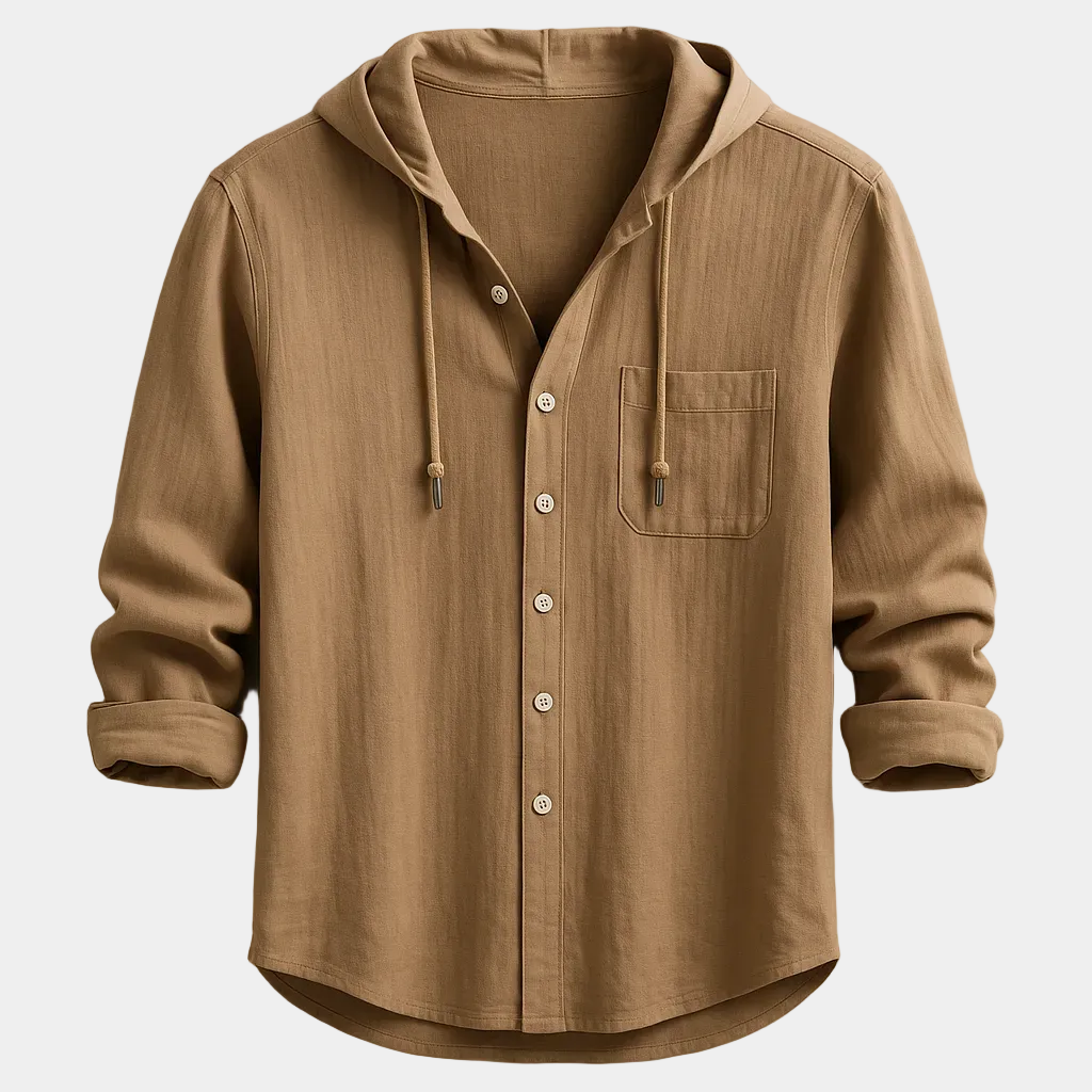 Chemise homme capuche boutonnée