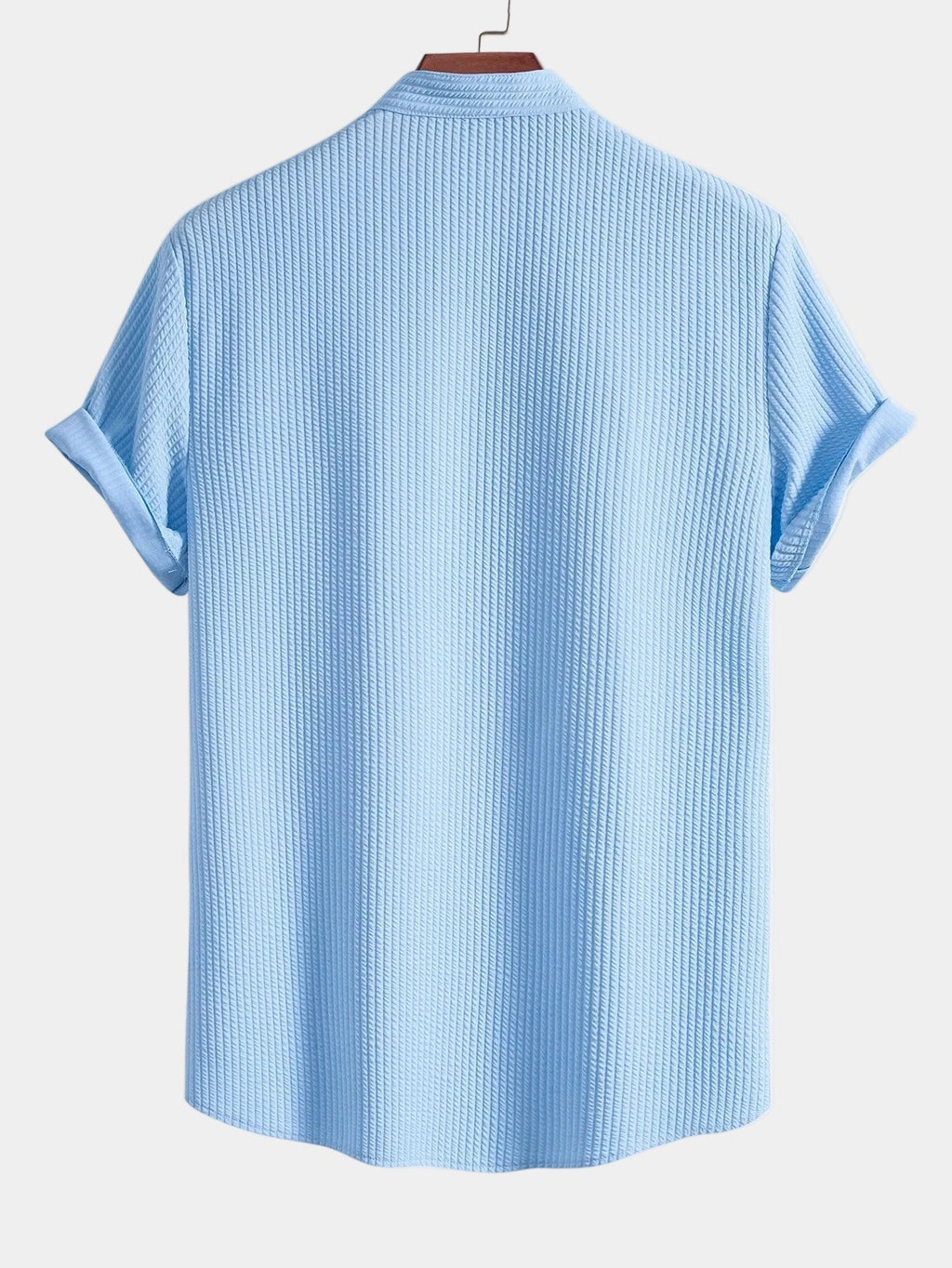 Chemise homme col mao texturée