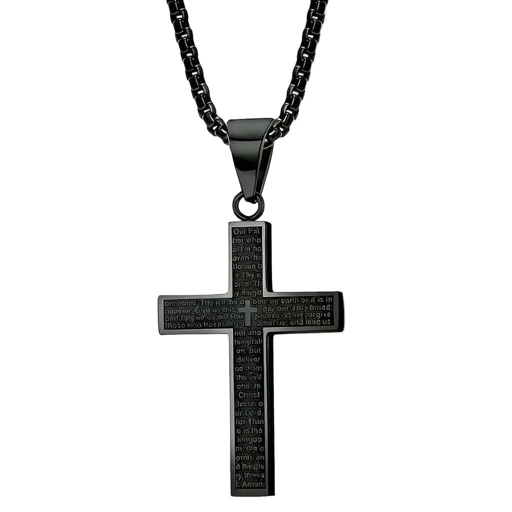 Collier Croix Gravé pour Hommes