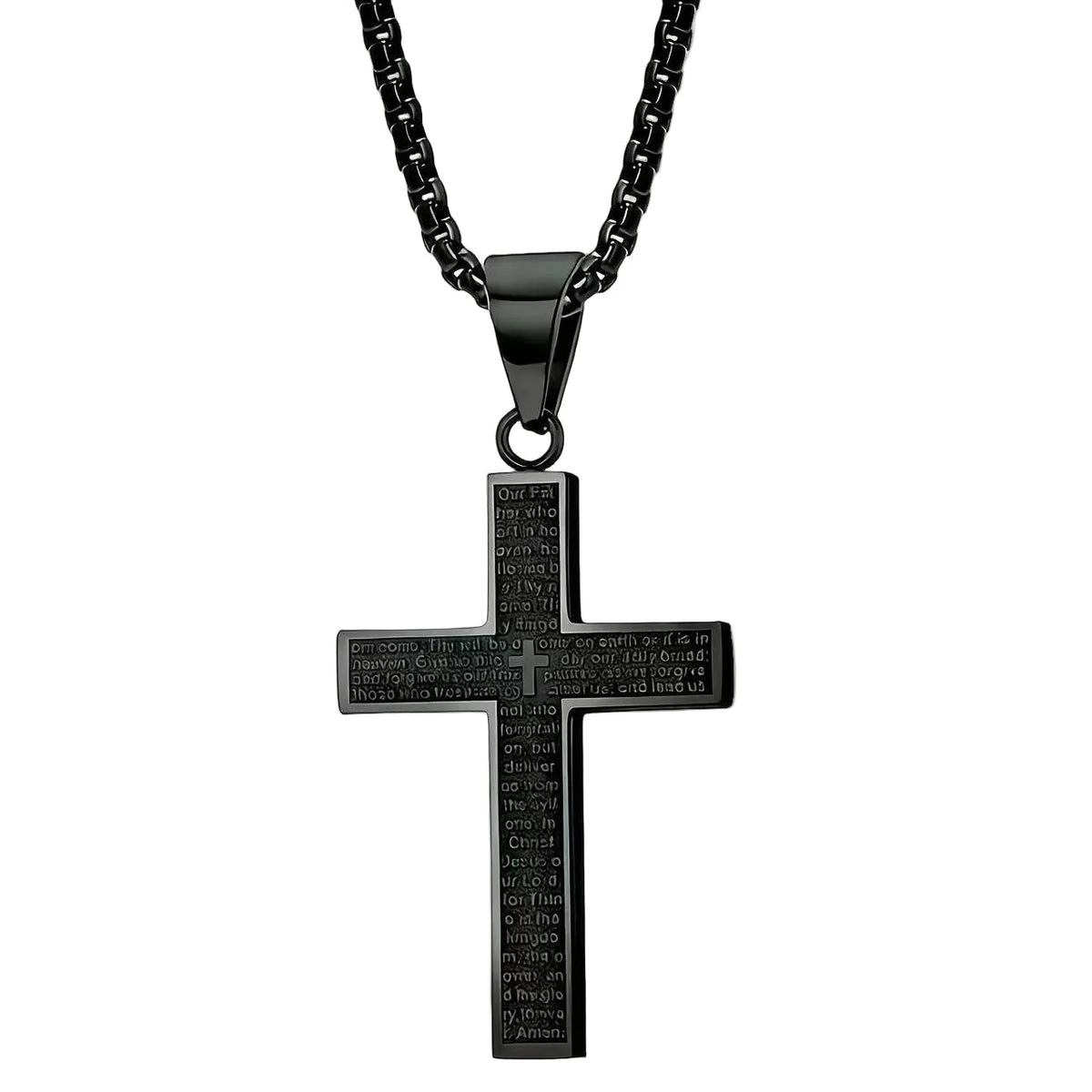 Collier Croix Gravé pour Hommes