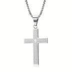 Collier Croix Gravé pour Hommes
