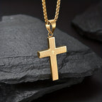 Collier Croix Gravé pour Hommes