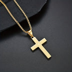 Collier Croix Gravé pour Hommes