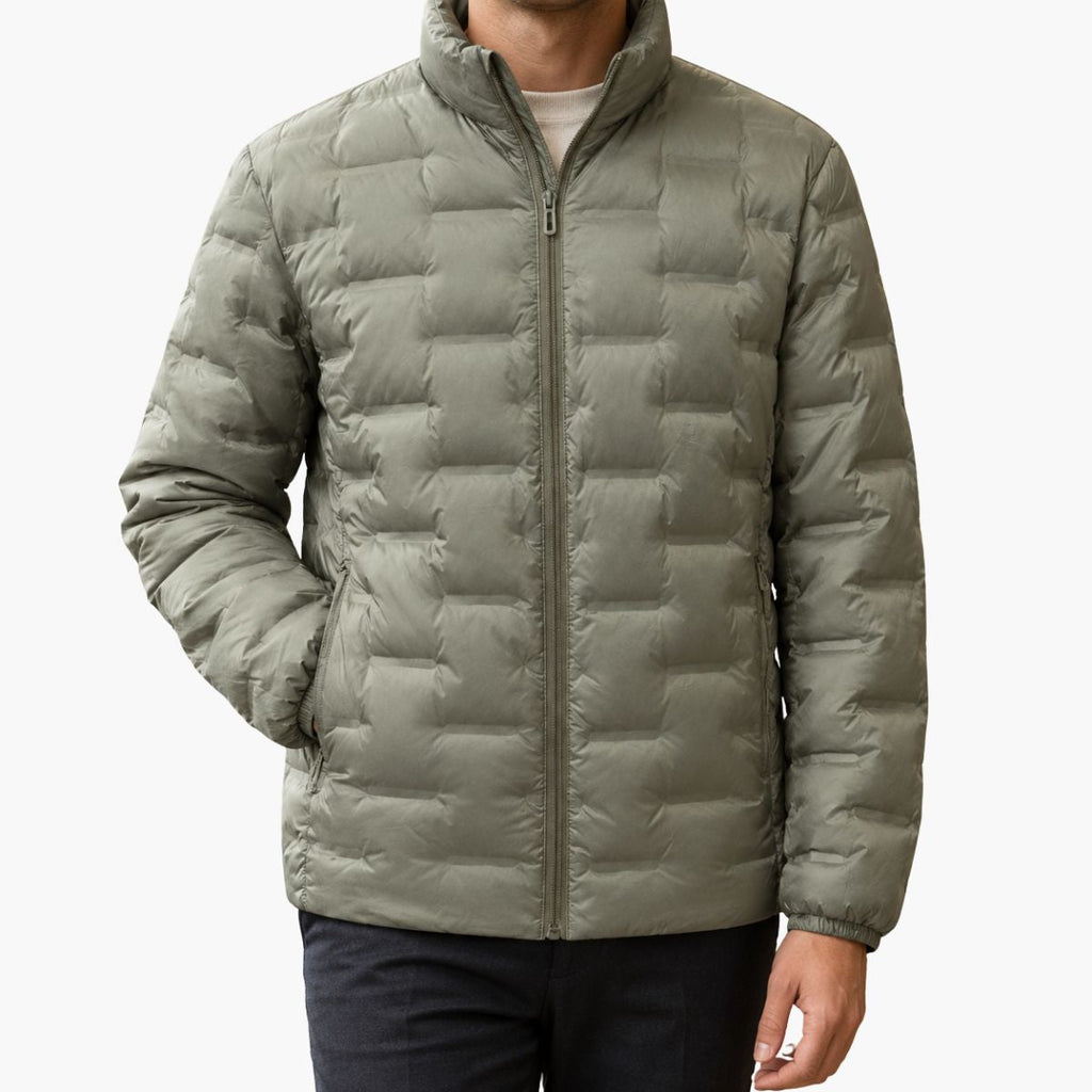 Doudoune homme zippée à col montant