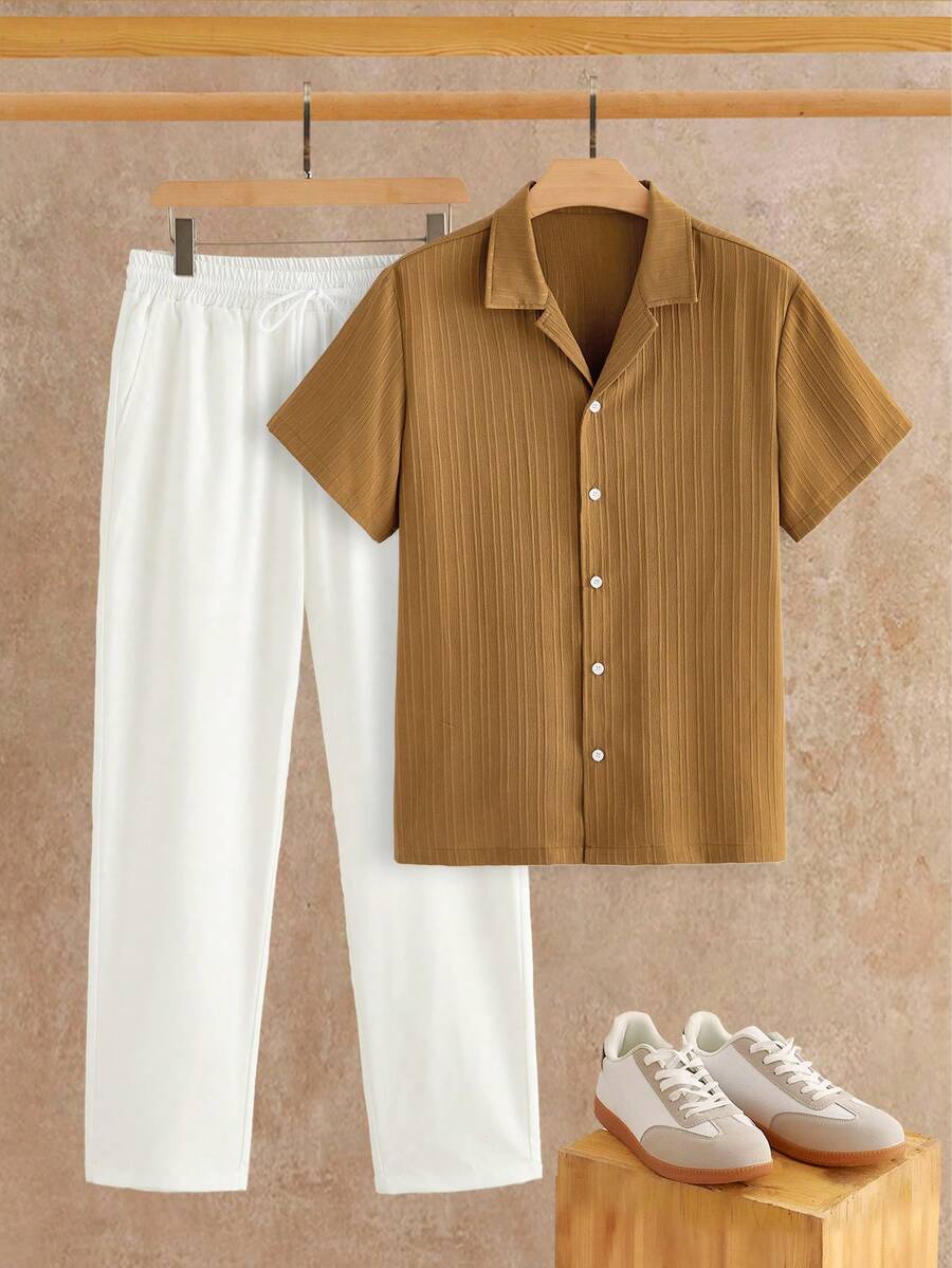 Ensemble Chemise Texturée pour Hommes