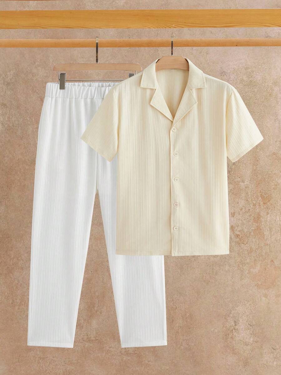 Ensemble Chemise Texturée pour Hommes