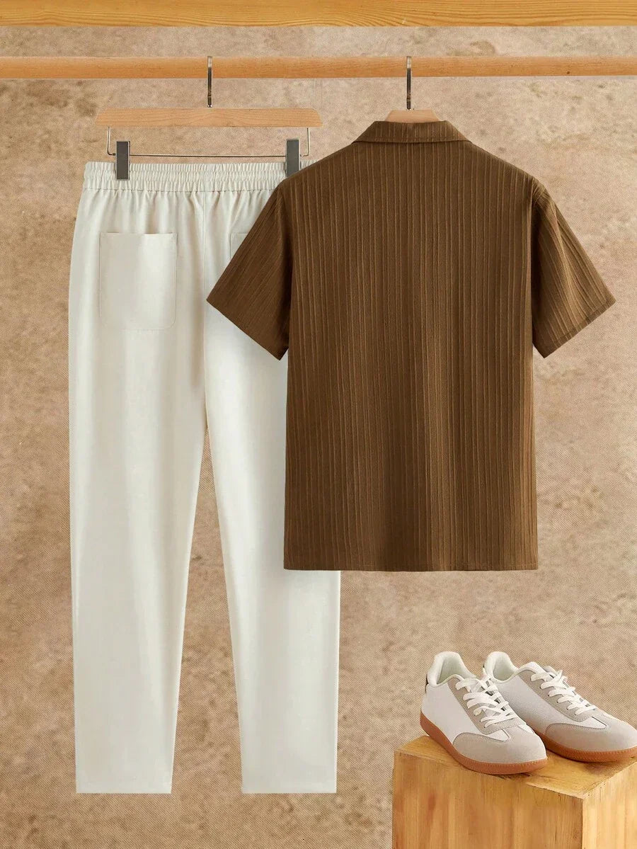 Ensemble Chemise Texturée pour Hommes