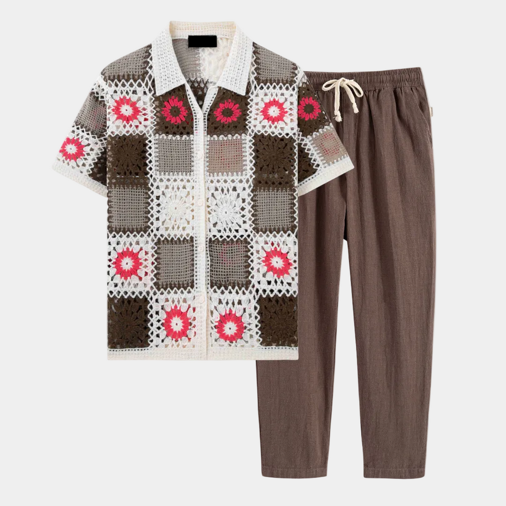 Ensemble homme boutonné ajouré