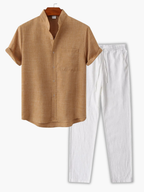Ensemble homme chemise à poche et pantalon