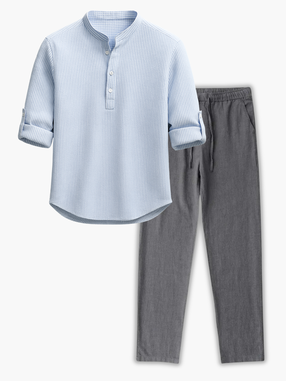 Ensemble homme col mao boutonné