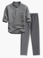 Ensemble homme col mao boutonné