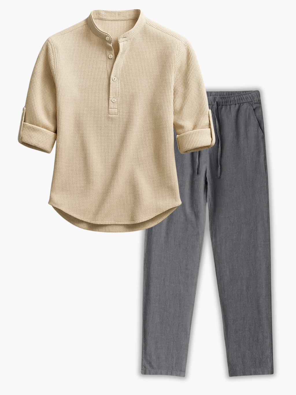 Ensemble homme col mao boutonné