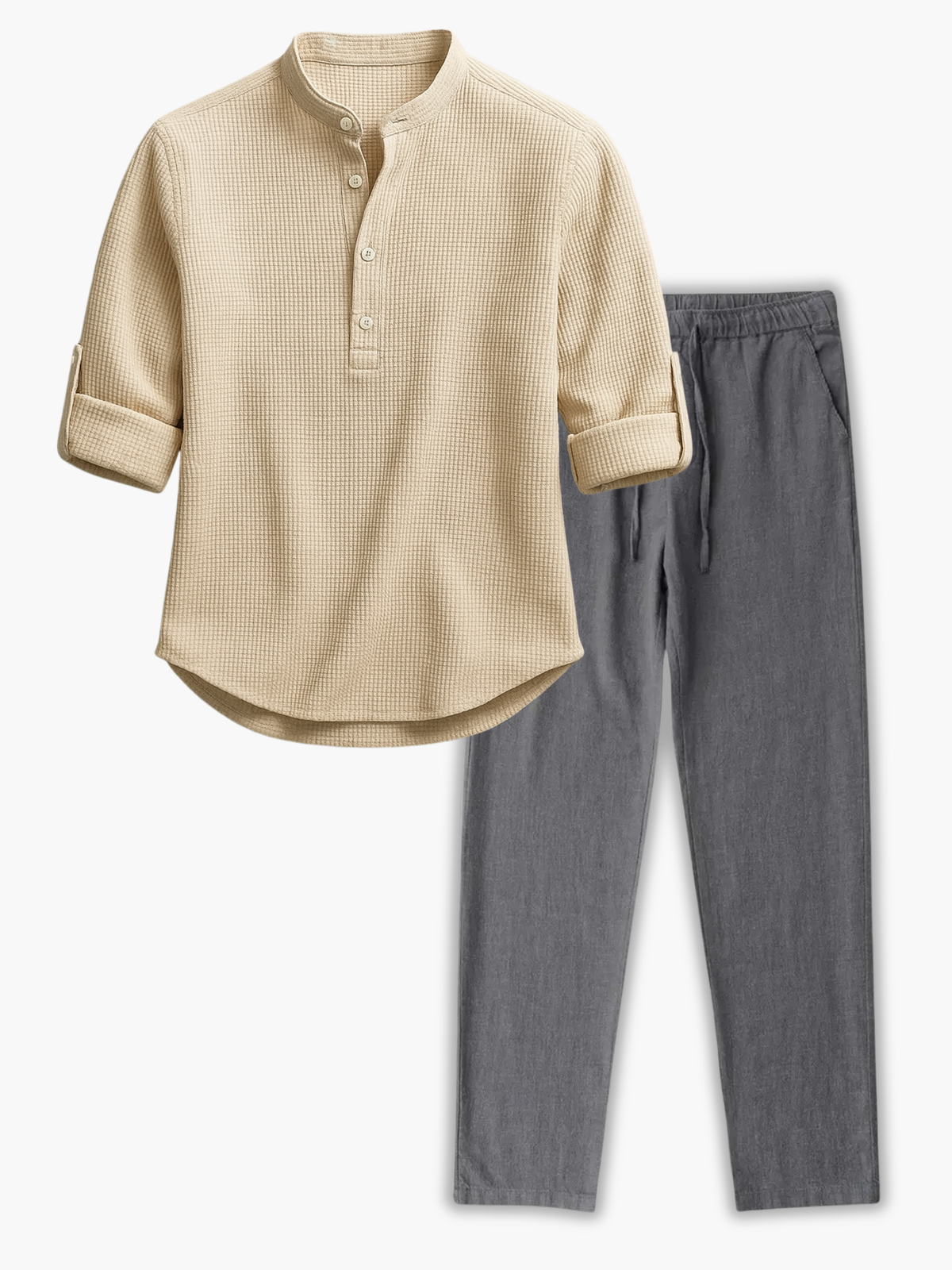 Ensemble homme col mao boutonné