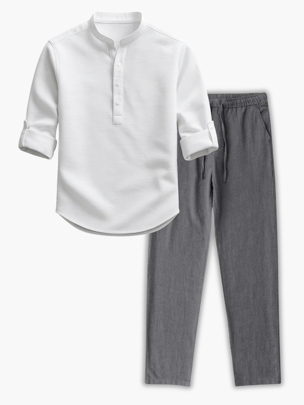Ensemble homme col mao boutonné