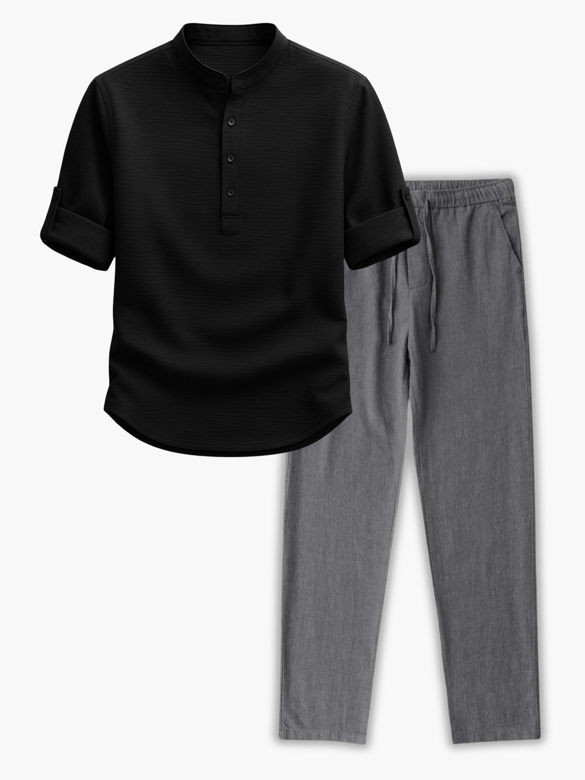 Ensemble homme col mao boutonné