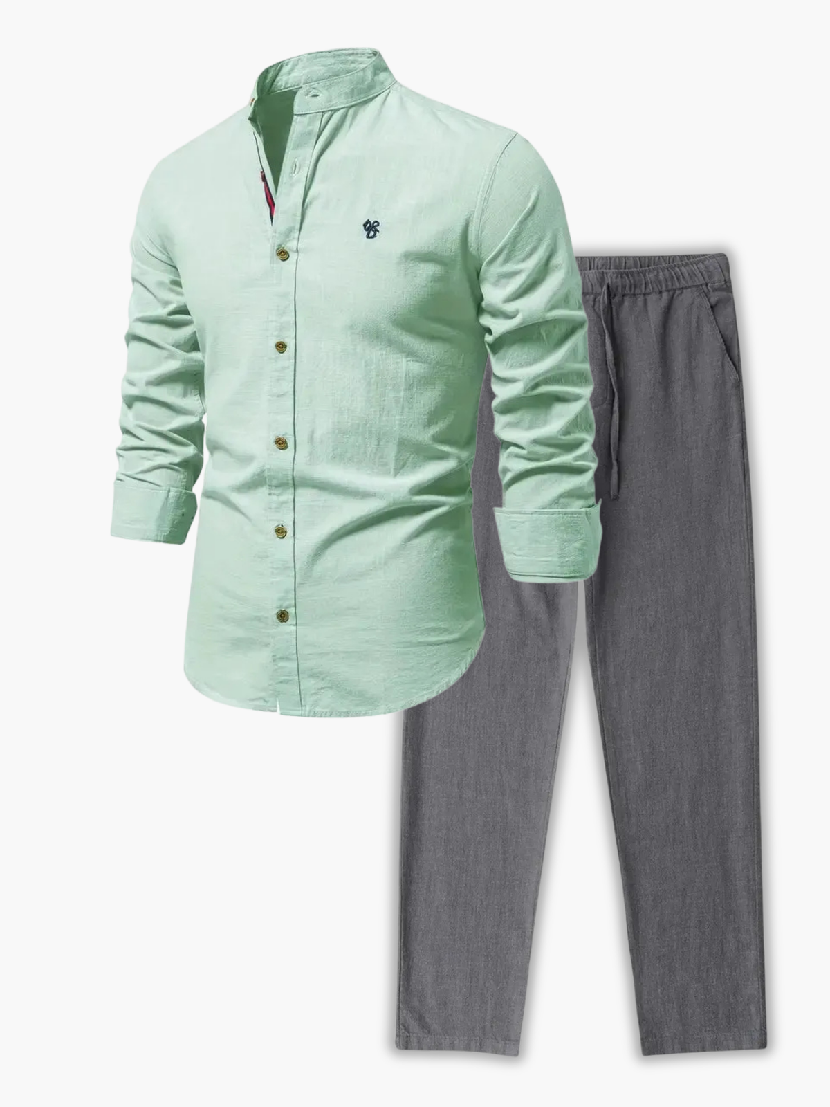 Ensemble homme col montant boutonné