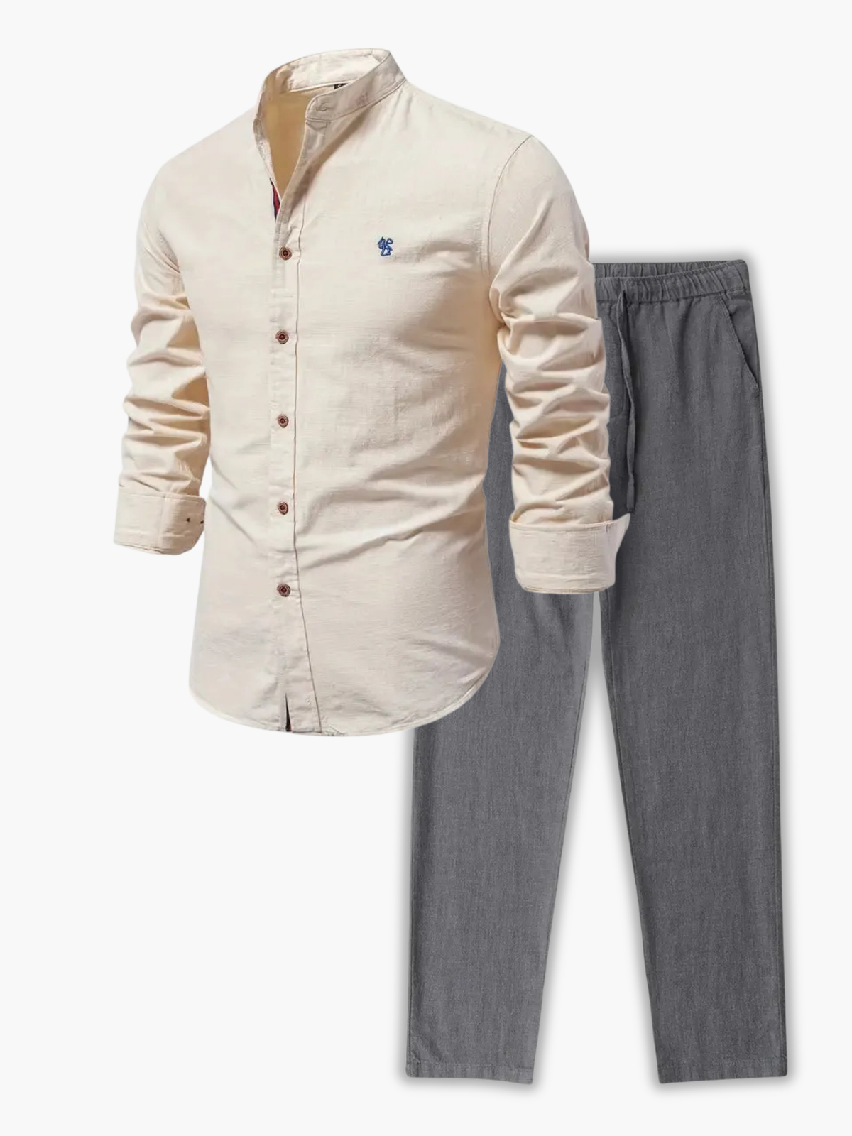 Ensemble homme col montant boutonné
