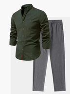 Ensemble homme col montant boutonné
