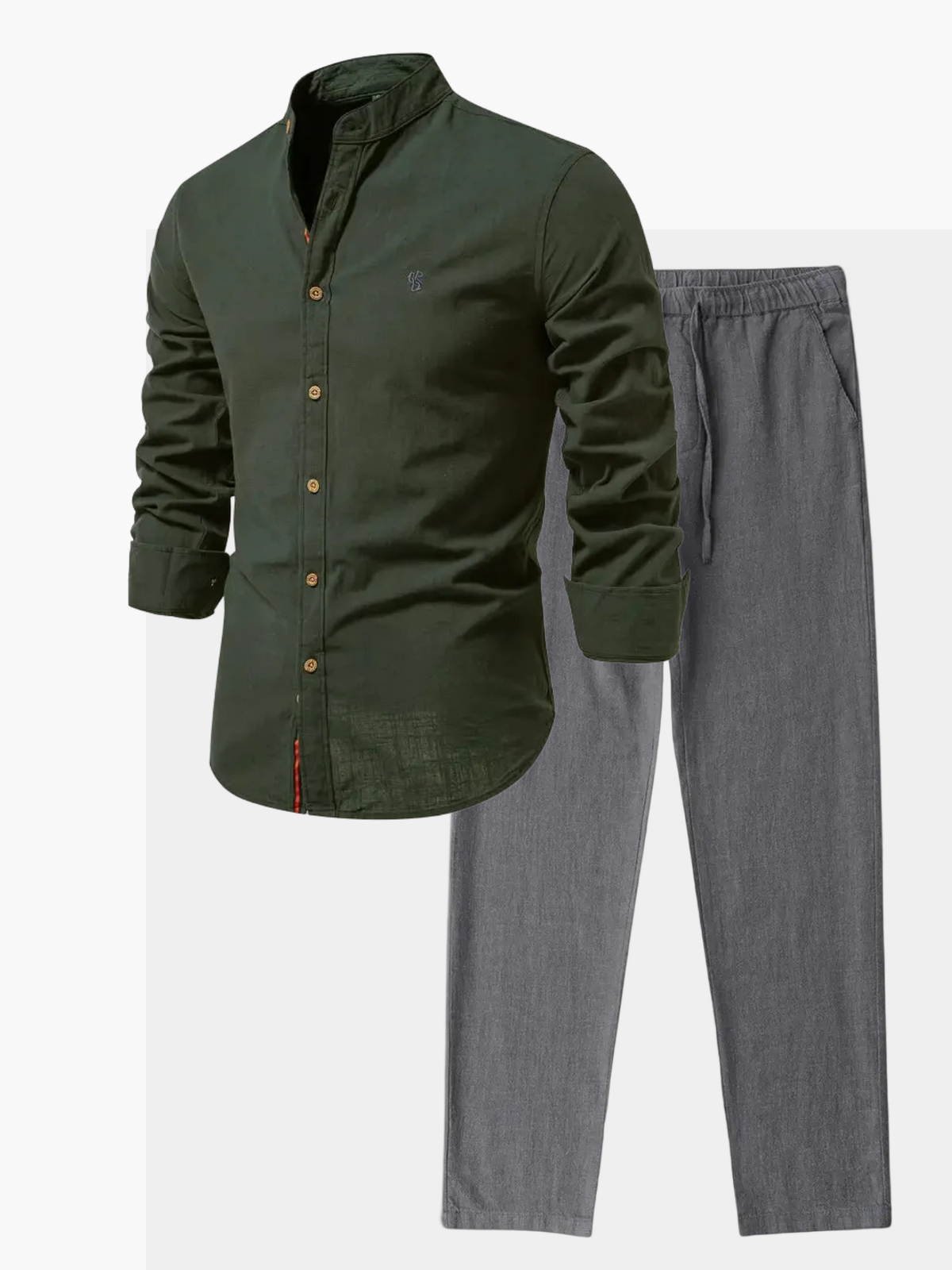 Ensemble homme col montant boutonné