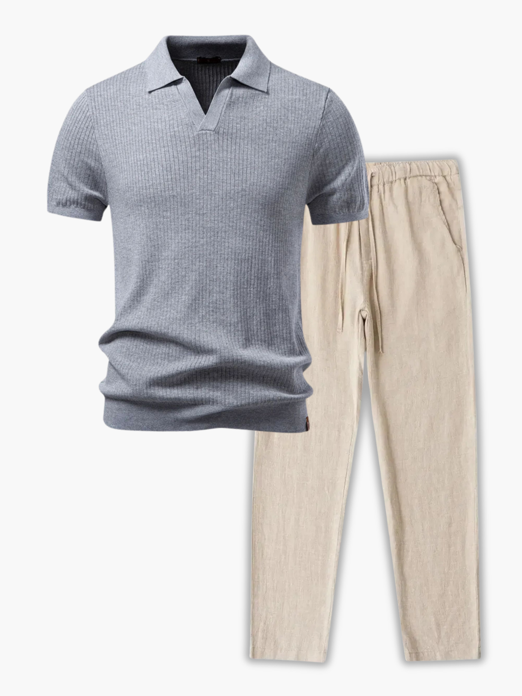 Ensemble homme polo côtelé