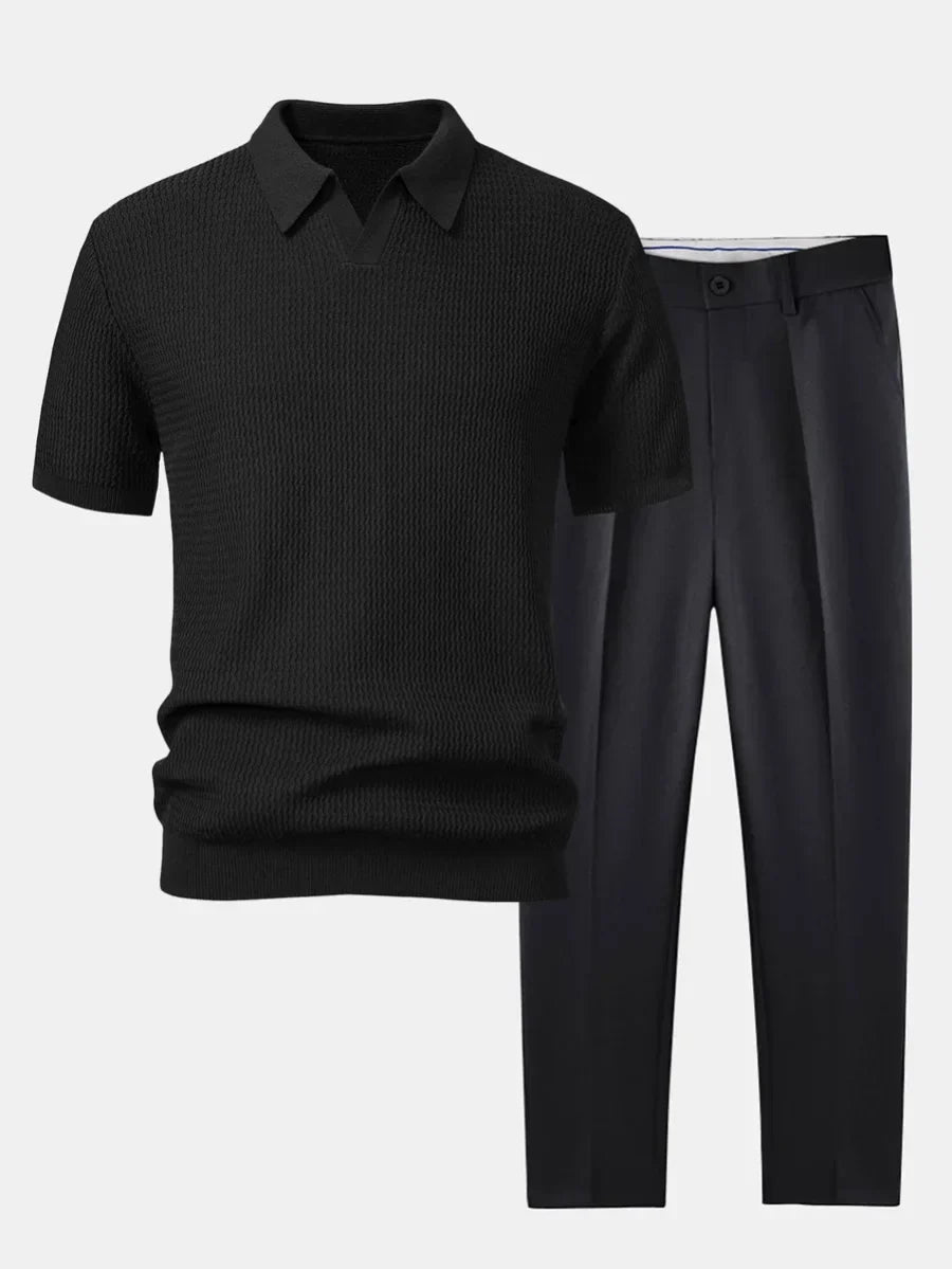 Ensemble homme polo et pantalon ajusté