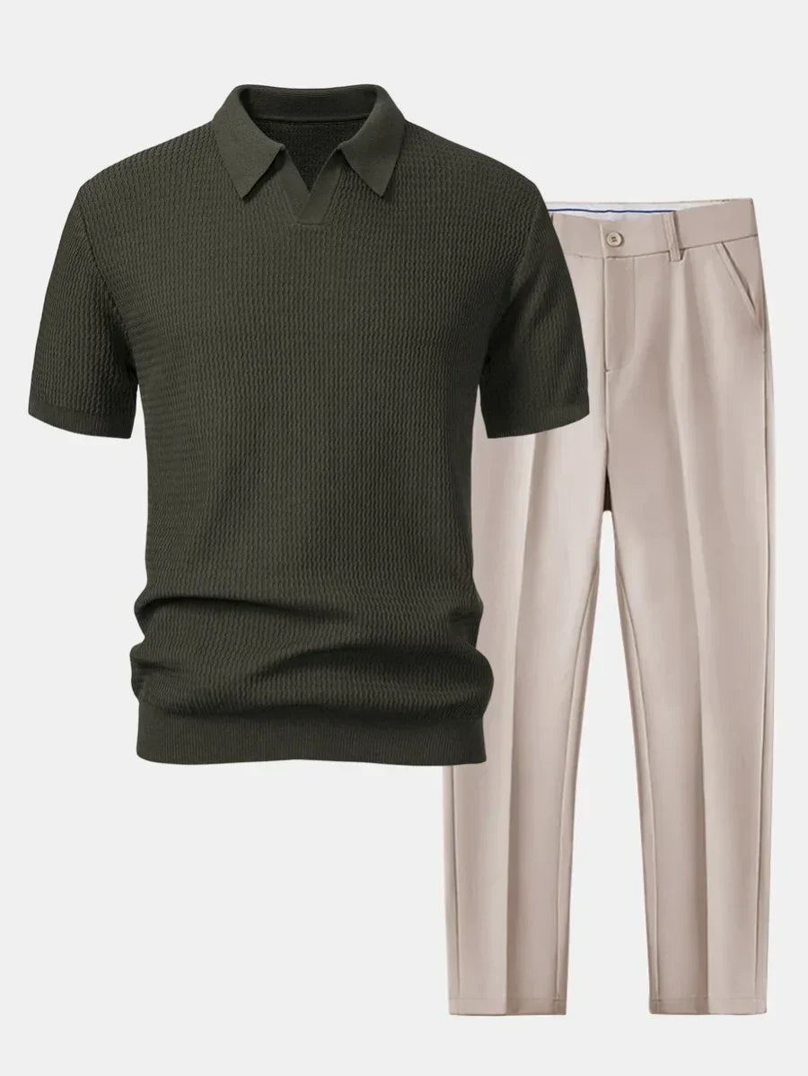 Ensemble homme polo et pantalon ajusté