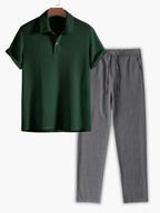 Ensemble homme polo maille gaufrée
