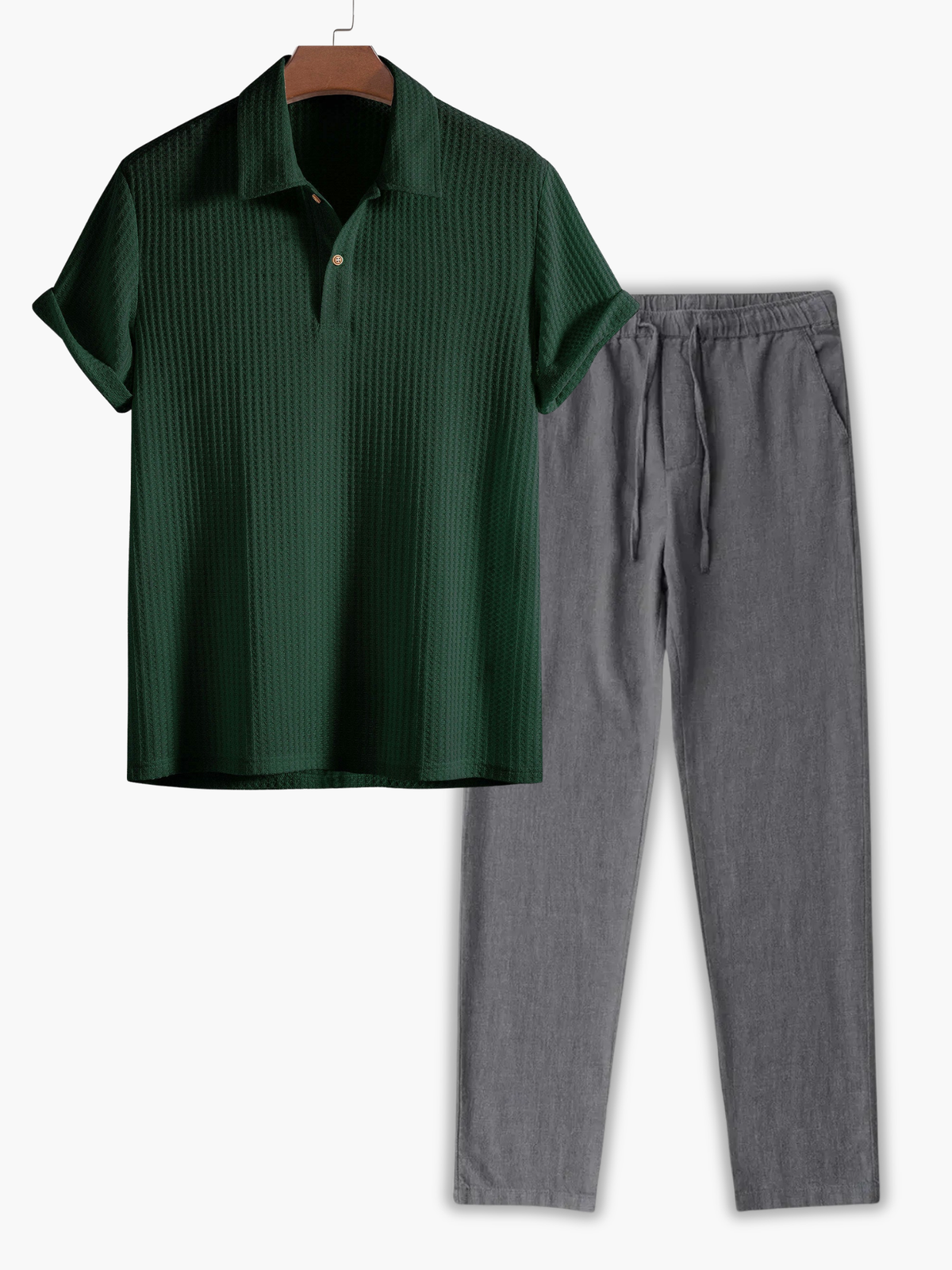 Ensemble homme polo maille gaufrée