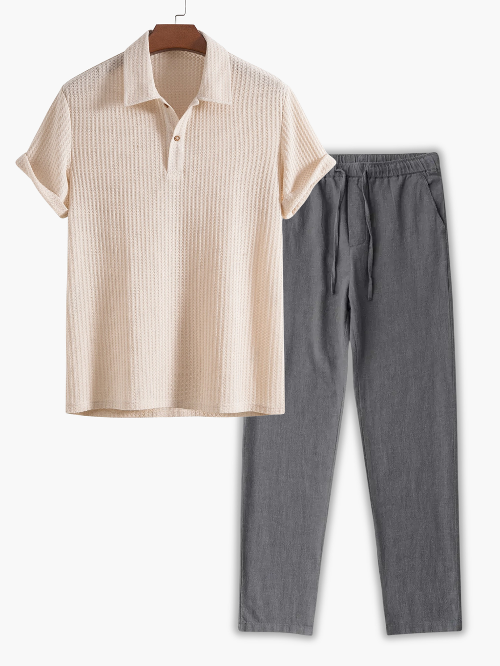 Ensemble homme polo maille gaufrée