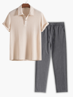Ensemble homme polo maille gaufrée