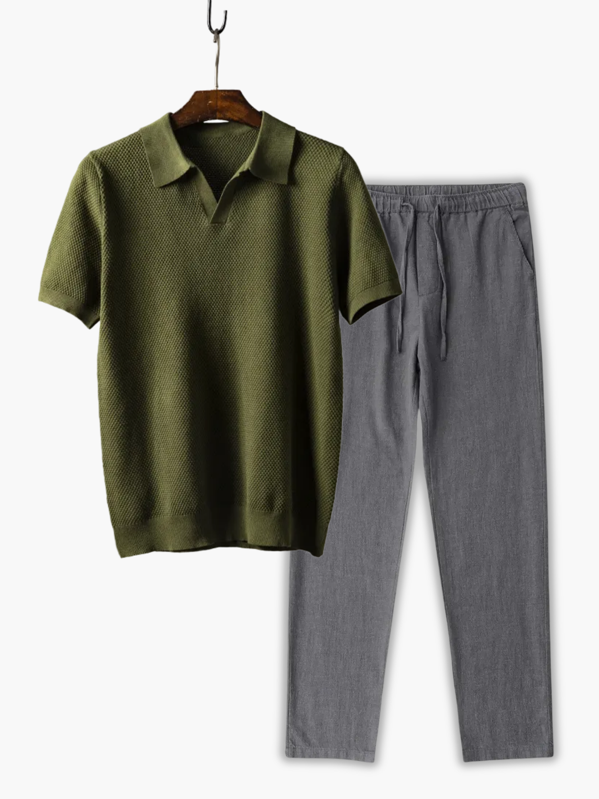 Ensemble homme polo maille texturée