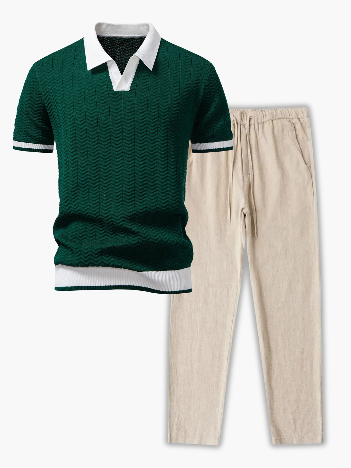 Ensemble homme polo tricoté