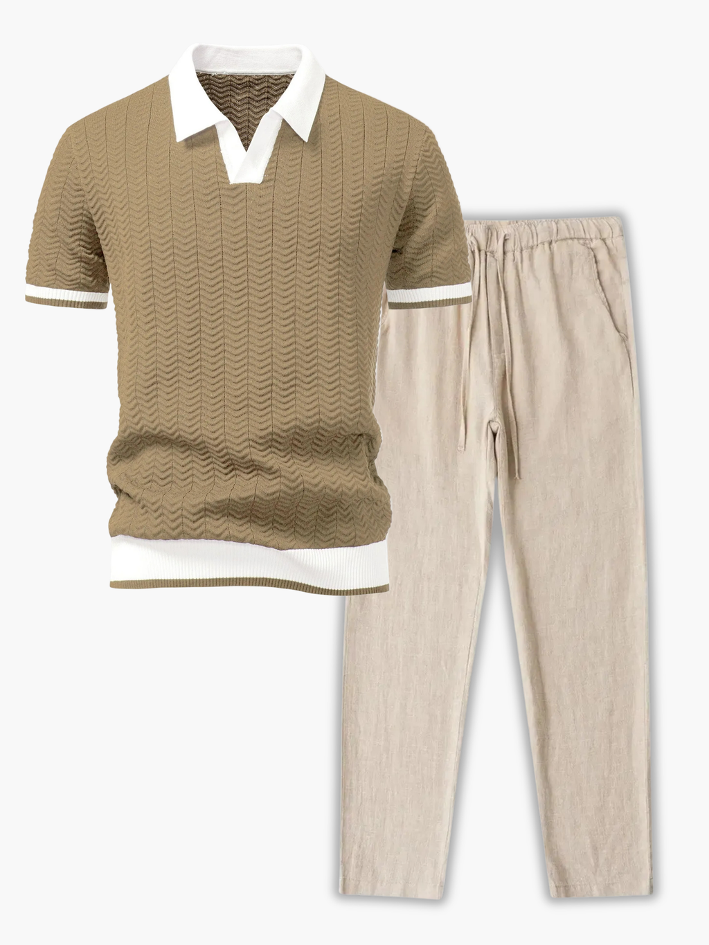 Ensemble homme polo tricoté