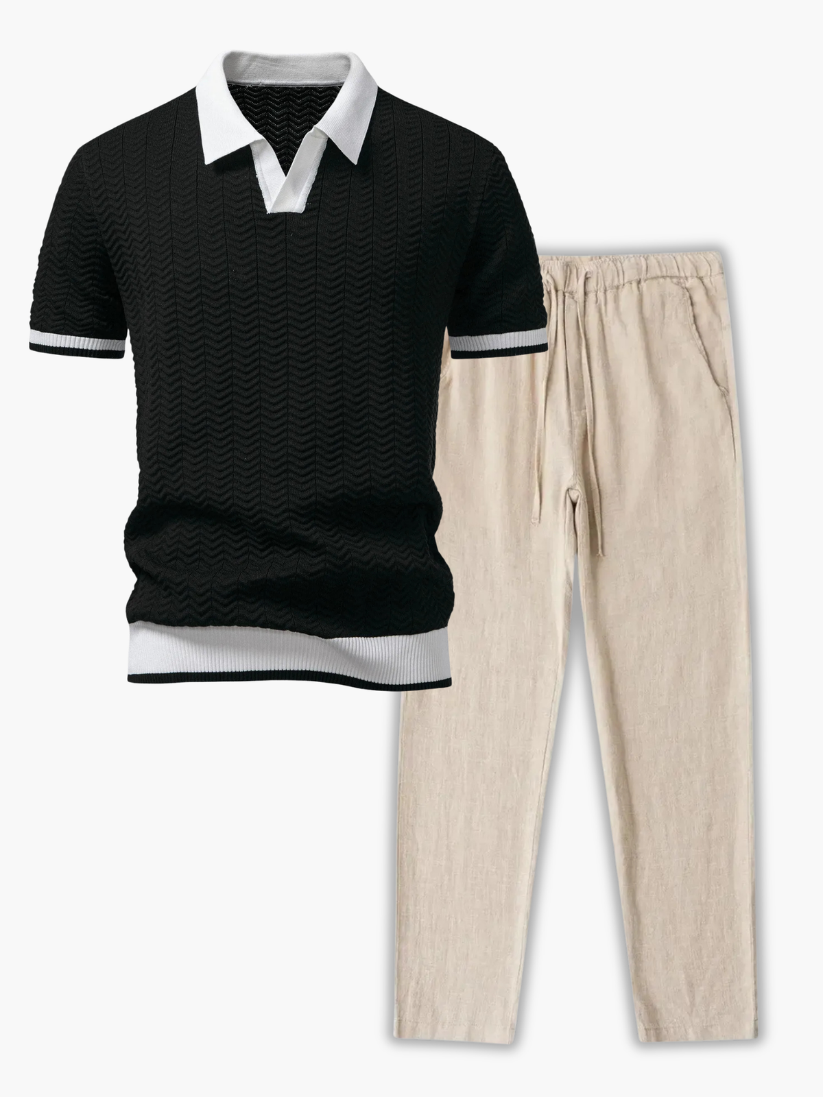 Ensemble homme polo tricoté