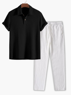 Ensemble polo à boutons et pantalon