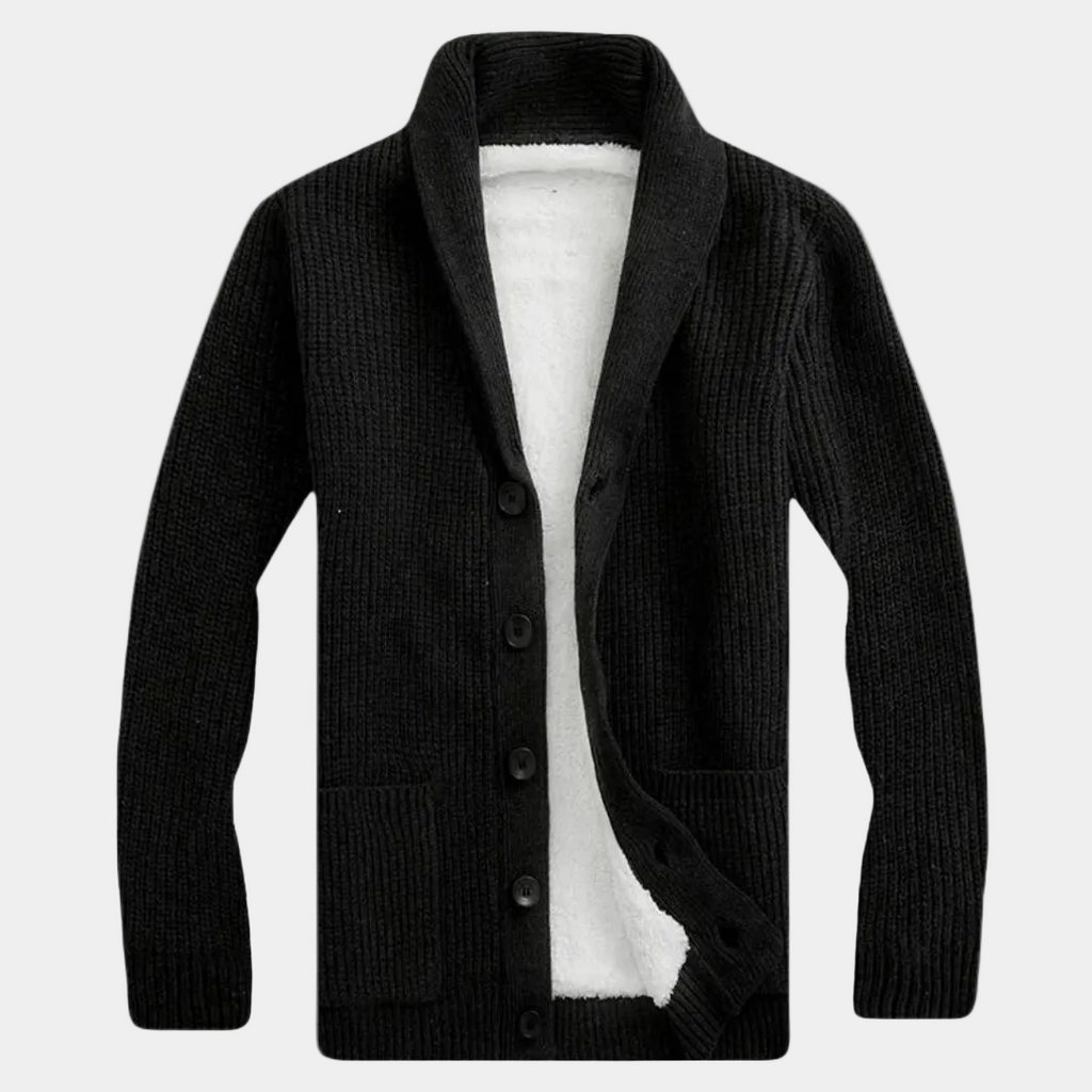 Gilet homme col châle boutonné