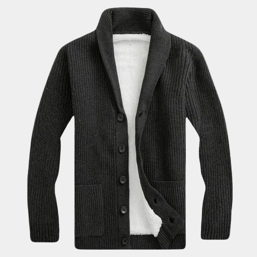 Gilet homme col châle boutonné