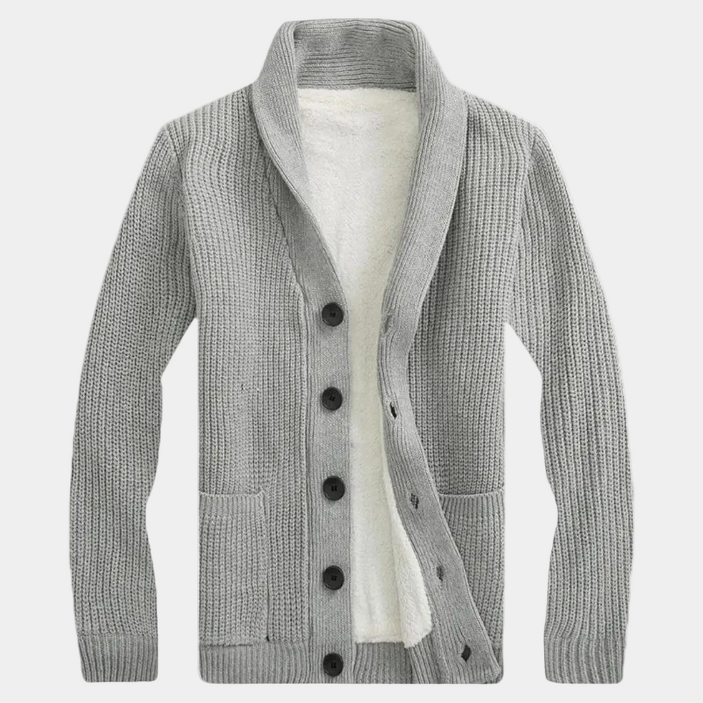 Gilet homme col châle boutonné