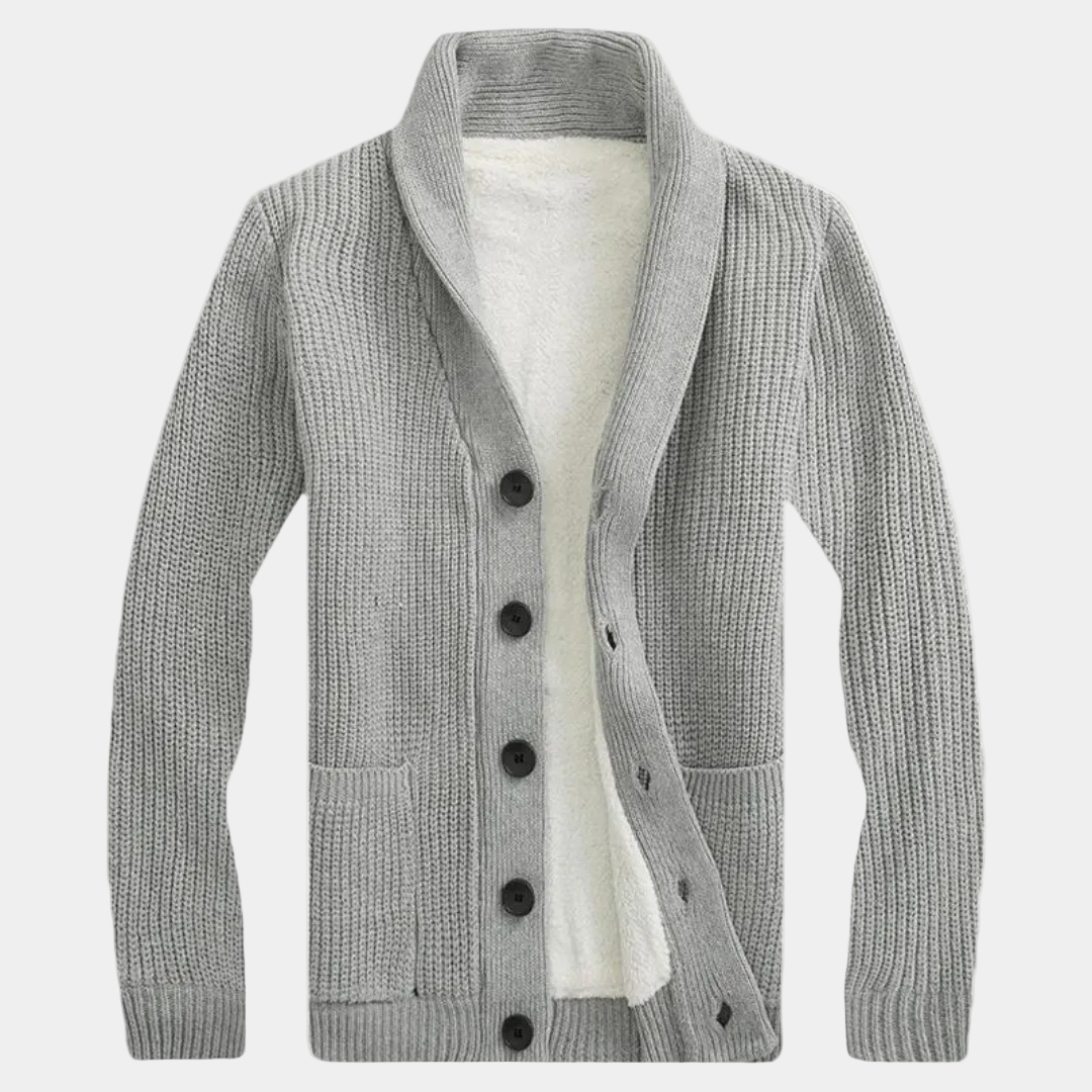 Gilet homme col châle boutonné