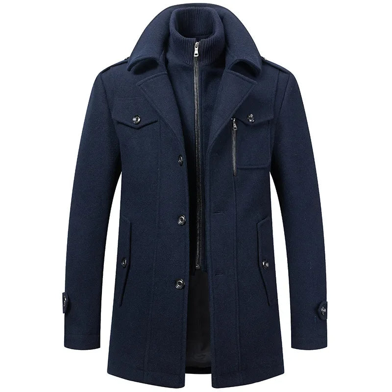Manteau homme à col montant