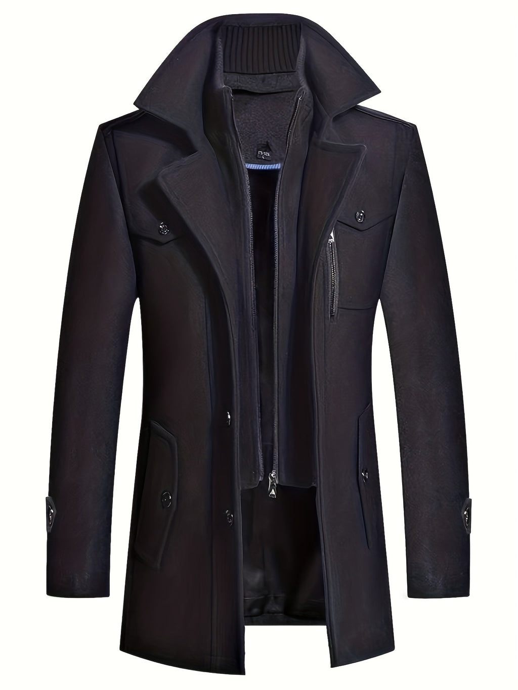 Manteau Homme Long à Col Montant