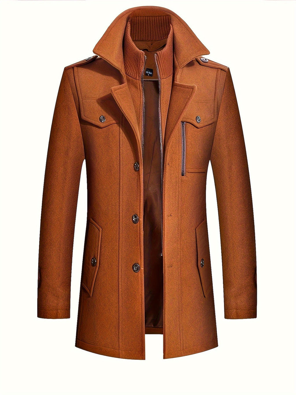 Manteau Homme Long à Col Montant