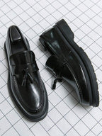 Mocassins homme à bride frangée