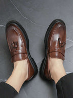 Mocassins homme à bride frangée